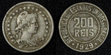 BRAZIL Copper-Nickel 1929 200 Reis Liberty 25mm KM# 519 (27 799)