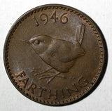 Great Britain George VI Bronze 1946 Farthing KM# 843  (28 207)