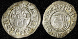Hungary Rudolf II (1576-1608) Silver 1586 K-B Denar Crowned Madonna MB# 260 (1)