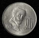 Mexico Copper-Nickel 1976 Mo  20 Centavos  KM# 442 (27 852)