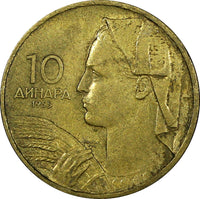 Yugoslavia Aluminum-Bronze 1955 10 Dinara 1 Year Type KM# 33 (24 552)