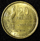 France 1950 20 Francs G.GUIRAUD 3 plumes UNC  KM# 917.1 (28 258)