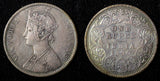 India-British Victoria Silver 1890  Rupee Calcutta Mint Toned KM# 492 (27 560)