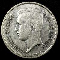 BELGIUM Albert I 1930 5 Francs 31mm Dutch text KM# 98   (24 859)