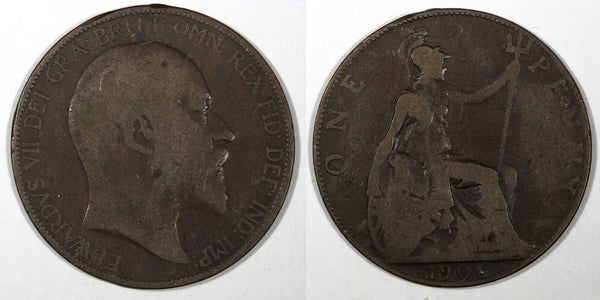 Great Britain Edward VII Bronze 1906 1 Penny KM# 794.2 (28 194)