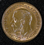 Great Britain George V Bronze 1931 Farthing UNC KM# 825 (27 982)