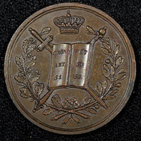NETHERLANDS WILLEM III Bronze I 1849 Medal Coronation of Willem III 23mm (175)
