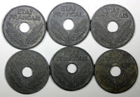 FRANCE  Zinc 1942 20 Centimes WWII Issue KM# 900.1 RANDOM PICK ( 1 COIN ) (933)