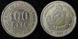BRAZIL Pedro II  1882 100 Reis Rio de Janeiro  KM# 477  (28 356)
