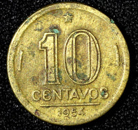 Brazil José Bonifácio Aluminum-Bronze 1954 10 Centavos KM# 561 (28 284)