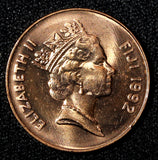 FIJI Elizabeth II 1992 2 Cents Palm fan UNC KM# 50a Random Pick (1 Coin) (036)