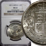 Great Britain Victoria Silver 1883 1/2 Crown NGC MS63 SCARCE KM# 756 (02)
