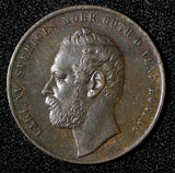 SWEDEN Carl XV Adolf Bronze 1861 2 Ore UNC Toned KM# 706 (28 571)