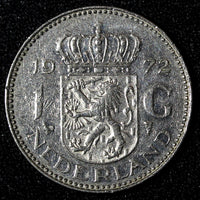 Netherlands Juliana Nickel  1972 1 Gulden 25 mm Royal Mint KM# 184a  (27 948)