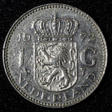Netherlands Juliana Nickel  1972 1 Gulden 25 mm Royal Mint KM# 184a  (27 948)