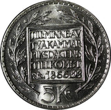 SWEDEN Silver 1966 U 5 Kronor Constitution Reform 1 YEAR TYPE UNC KM# 839 (067)
