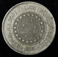 BRAZIL Copper-Nickel 1895 200 Reis 32 mm  KM# 493 (27 819)