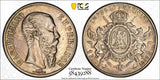 Mexico EMPIRE OF MAXIMILIAN Silver 1866 Mo Peso PCGS XF45 37mm KM# 388.1 (88)