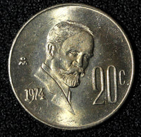 Mexico Copper-Nickel 1974 Mo  20 Centavos 1st Year Type UNC KM# 442 (27 994)