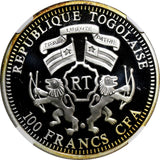 TOGO Silver plated 2011 100 Francs Elephant  NGC PL69 TOP GRADED KM# 116 (012)