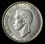 Great Britain George VI Silver 1942 Florin 2 Shillings WWII KM#855 (28 462)