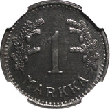 Finland Iron 1951 H 1 Markka NGC MS65 TOP GRADED BY NGC KM# 30b (047)