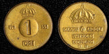 Sweden Gustaf VI Adolf Bronze 1955 TS 1 Ore UNC Toned KM# 820 (30 209)