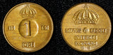 Sweden Gustaf VI Adolf Bronze 1961 TS 1 Ore GEM BU Toned KM# 820 (30 223)