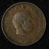Portugal Charles I Bronze 1904 5 Reis KM# 530  (30 049)