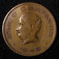 Mexico Bronze 1945 5 Centavos Josefa Ortiz de Domínguez KM# 424 (27 426)