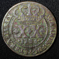 BRAZIL Joao V Copper 1735  20 Reis Lisbon Mint 36mm SCARCE KM# 143.4 (473)
