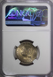 Malaya & British Borneo Elizabeth II 1961 20 Cents NGC MS65 Light Toned KM# 3(2)