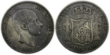 Philippines 	Alfonso XII Silver 1885 50 Centimos Manila 30mm Toned KM# 150 (404)