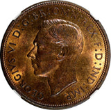 Great Britain George VI Bronze 1938 1 Penny NGC MS63 RB KM# 845 (036)