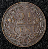 Netherlands Wilhelmina Bronze 1929 2 1/2 Cent KM# 150 (27 986)
