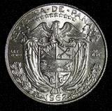 Panama Vasco Núñez de Balboa Silver (.900)  1962 1/4 Balboa GEM BU KM#11.2 (295)