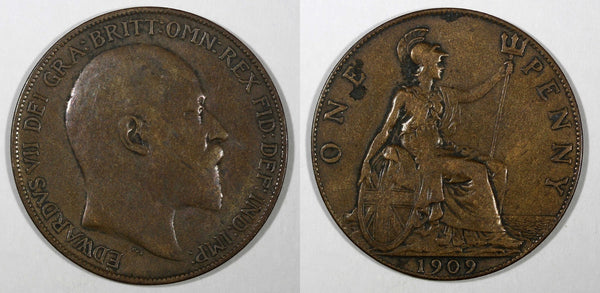 Great Britain Edward VII Bronze 1909 1 Penny KM# 794.2 (28 190)