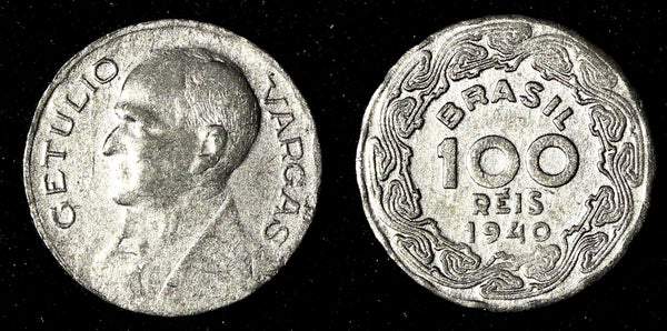 BRAZIL Dr. Getulio Vargas Copper-Nickel 1940 100 Reis   KM# 544 ( 27 603)