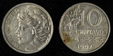 Brazil Copper-Nickel 1967 10 Centavos 1 Year Type XF KM# 578.1 (27 613)