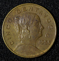 Mexico ESTADOS UNIDOS MEXICANOS 1955 5 Centavos Better Date KM# 426 (28 008)
