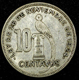 GUATEMALA Silver 1933 10 Centavos Royal British Mint KM# 239.2 (24 578)