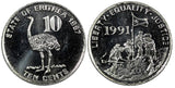 Eritrea 1997 10 Cents Ostrich GEM BU KM# 45 RANDOM PICK (1 Coin) (84)