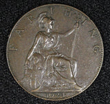 Great Britain George V Bronze 1924 Farthing  KM# 808.2 (26 842)