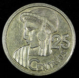 GUATEMALA Silver 1957 25 Centavos Mintage-256,729 ch.XF KM#258 (26 974)