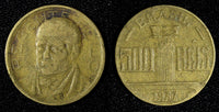 BRAZIL  Diogo Antônio Feijó Aluminum-Bronze 1937  500 Reis KM# 540 (27 646)