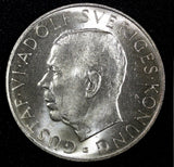 SWEDEN Silver 1952 ST 5 Kronor 70th Birthday Gustaf VI Adolf BU KM# 828 (27 255)