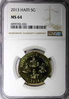 Haiti 2013 5 Gourdes Haitian statesmen NGC MS64 Heptagon GEM BU KM# 156 (026)