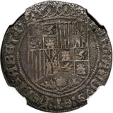 SPAIN Ferdinand V &Isabella I Silver (1497-1504) P 1 Real SEGOVIA NGC VF DETAILS