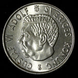 SWEDEN Gustaf VI Adolf Silver 1958 TS 2 Kronor  UNC KM# 827 (28 710)