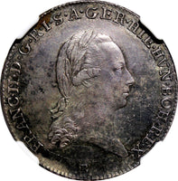 Austrian Netherlands Franz II Silver 1793 B 1/4 KronenThaler NGC AU58 KM# 60(11)
